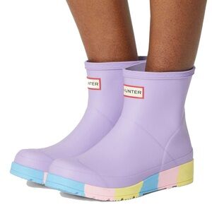 Brand New Women Hunter Rain Boot Lavender multi color Size 8